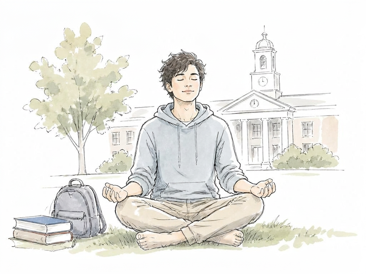 One person practicing meditation outdoors